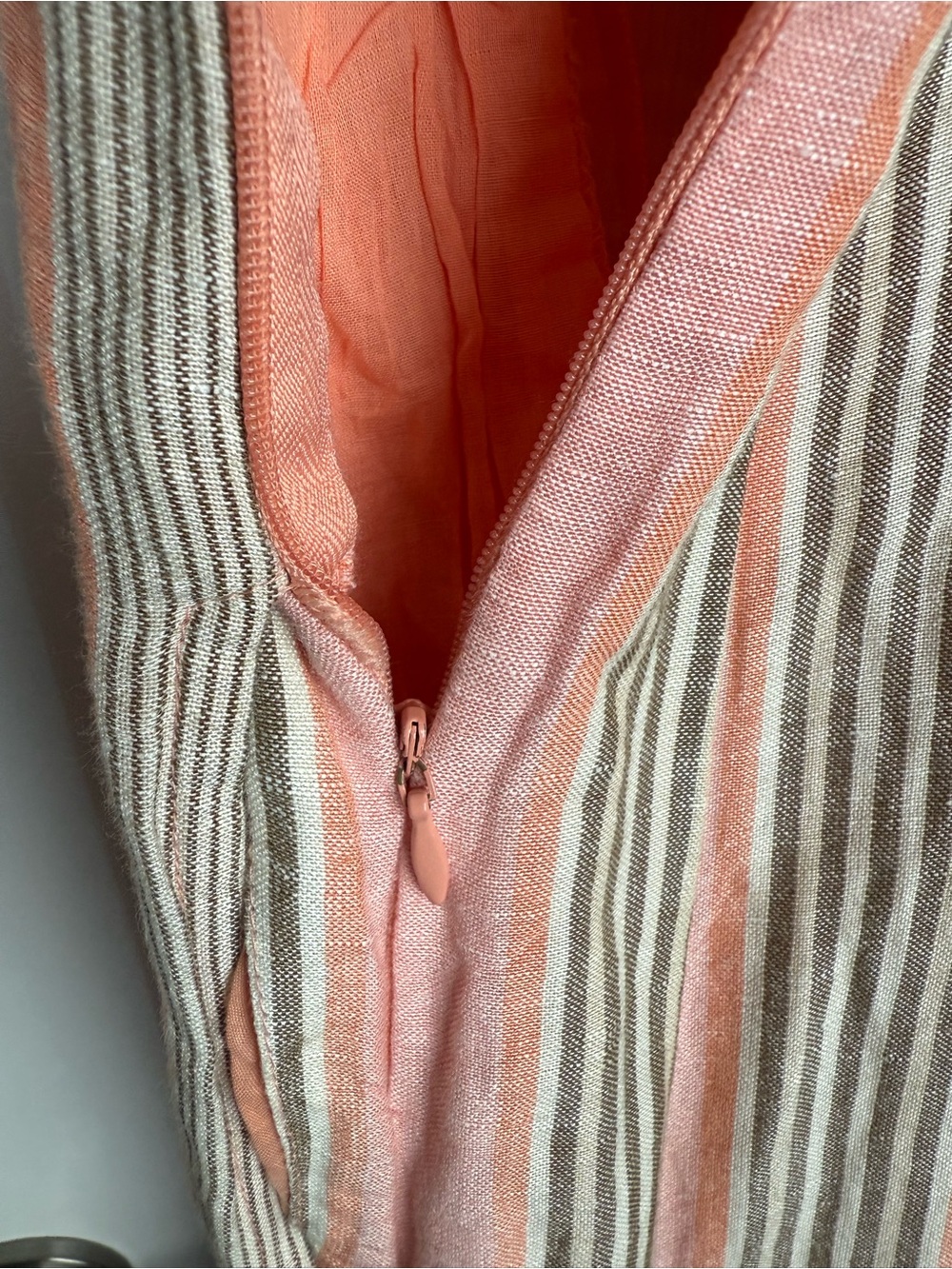 Anthropologie Peach and Cream Striped Maxi Dress - Picture 6 of 7